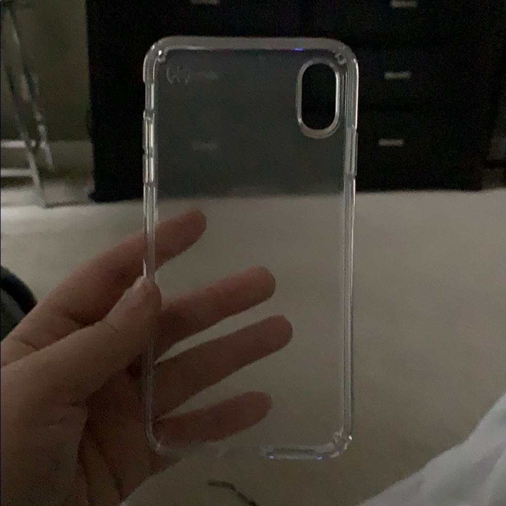 iPhone Xs Max clear speck case.